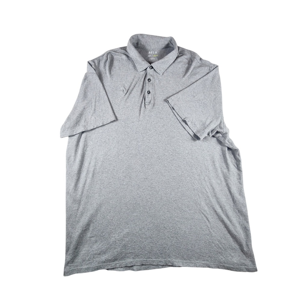 Apt. 9 Premier Flex Polo Shirt Heather Gray Short Sleeve Men's 3XLT‎